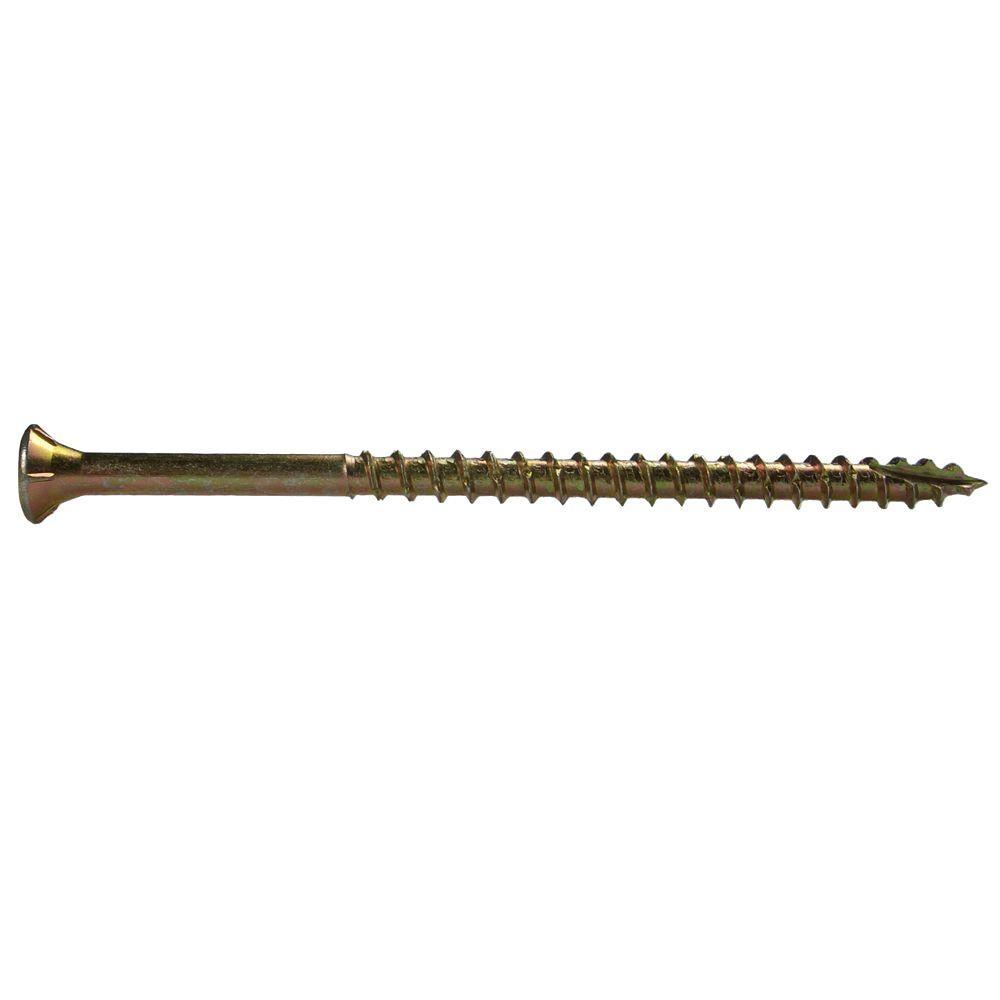 Grip-Rite #10 x 3-1/2 in. Phillips Bugle-Head Construction Screw, Yellow Zinc, 10 lb Box (475-Pack)
