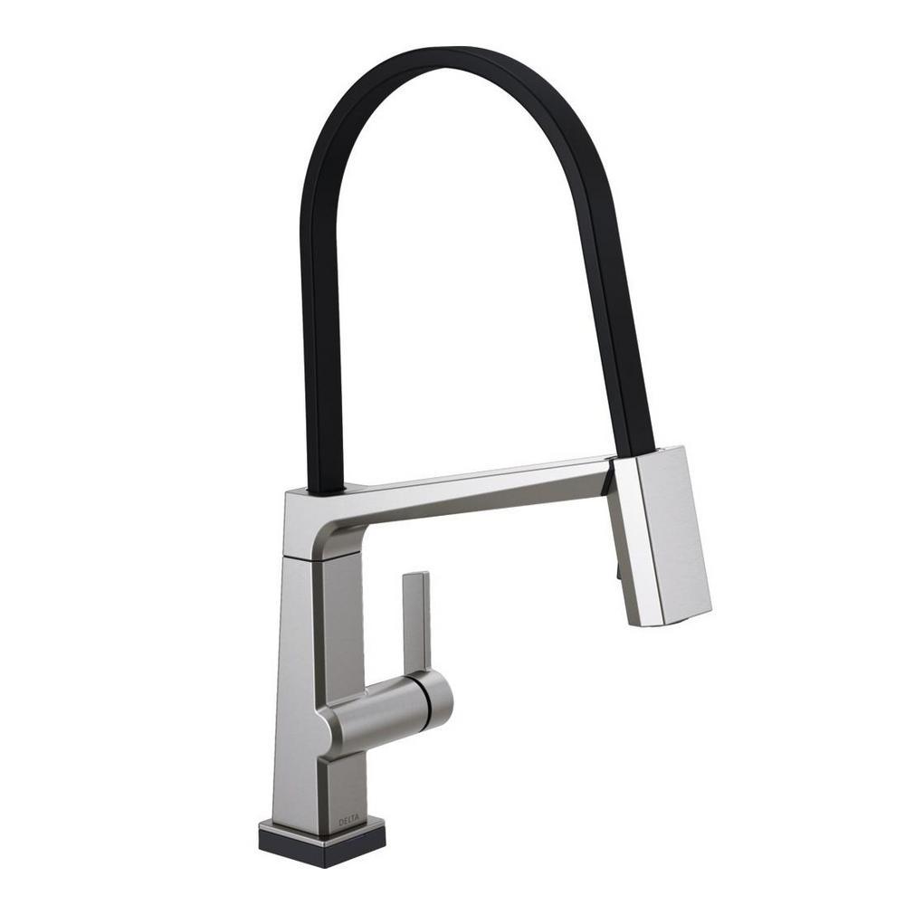 Pivotal Single-Handle Pull-Down Sprayer Kitchen Faucet with MagnaTite Docking in Arctic Stainless - Super Arbor