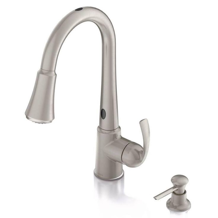 Moen Delaney with MotionSense Spot Resist Stainless 1-Handle Pull-Down Kitchen Faucet (Deck Plate Included)
