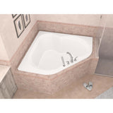 Beryl 5 ft. Acrylic Center Drain Corner Drop-in Non-Whirlpool Bathtub in White - Super Arbor