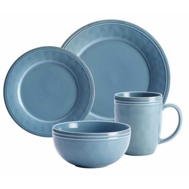 Cucina 16-Piece Agave Blue Dinnerware Set