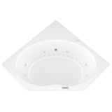 Carnelian Diamond Series 5 ft. Center Drain Whirlpool and Air Bath Tub in White - Super Arbor