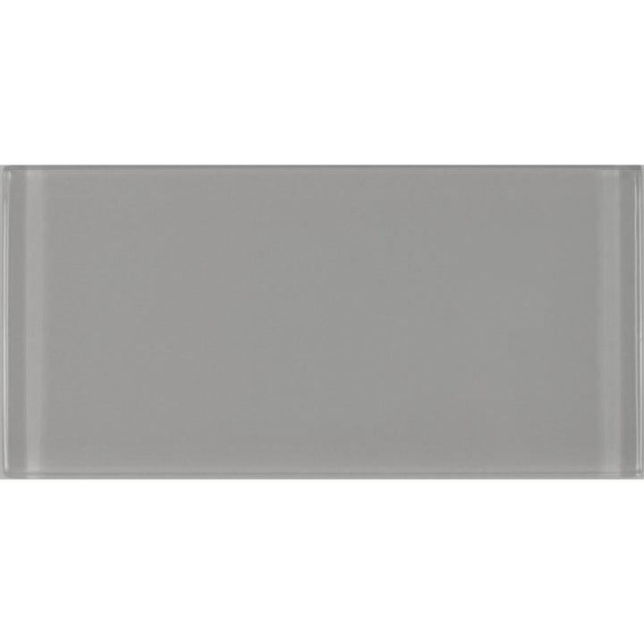 Metro Pebble Gray Subway 3 in. x 6 in. Glossy Glass Subway Tile (8-Pieces/Pack) - Super Arbor