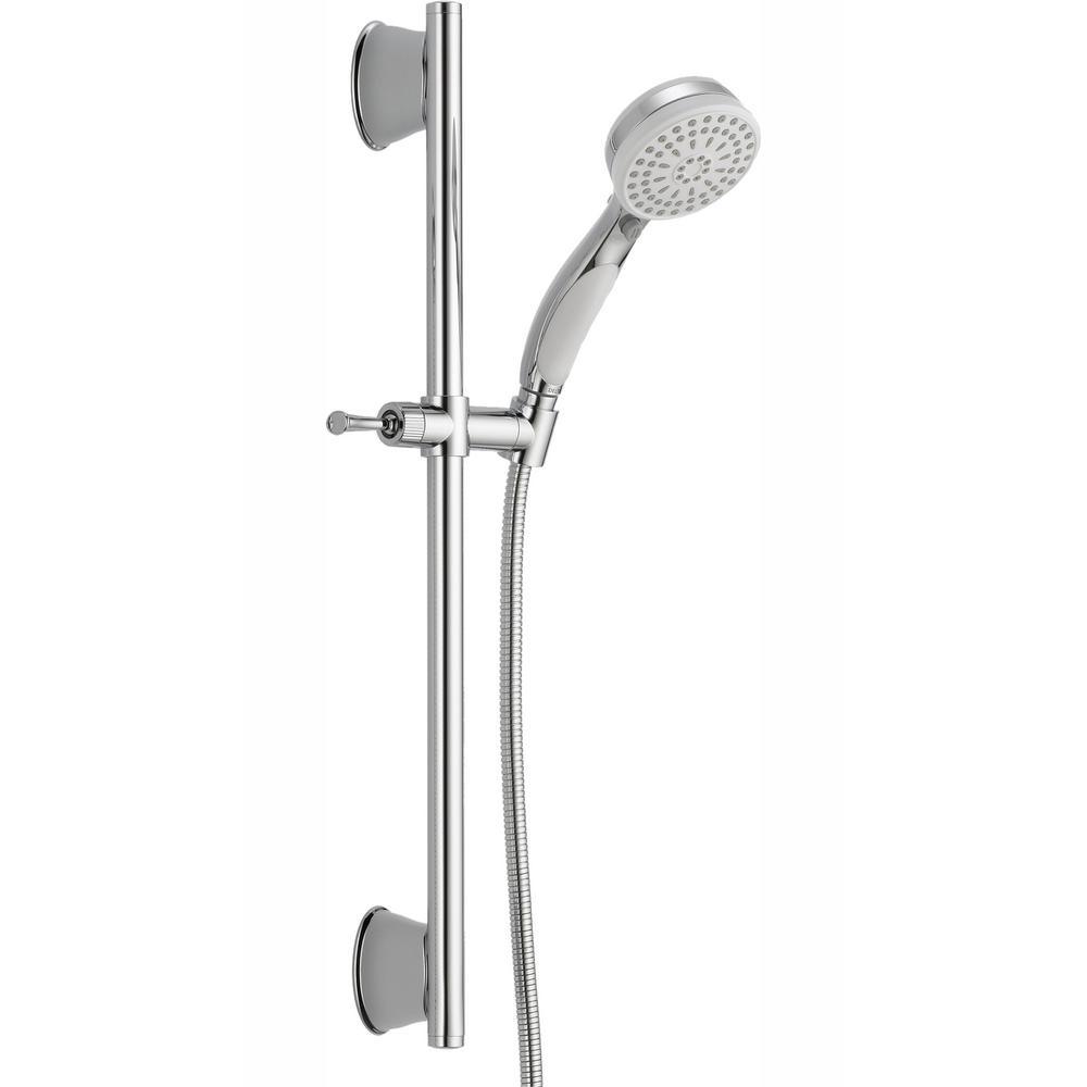 ActivTouch 9-Spray 3.7 in. Single Wall Mount Handheld Shower Head in Matte Black - Super Arbor