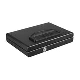 Portable Quick Access Gun Safety Box with Electronic Lock, Override Key and Tether Cable