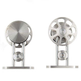 10 ft./120 in. Stainless Steel Sliding Barn Door Hardware Kit Spoke Wheel for Single Door with Non-Routed Floor Guide - Super Arbor