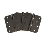4 in. x 1/4 in. Radius Satin Nickel Door Hinge Value Pack (10 per Pack) - Super Arbor