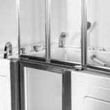 Elite 52 in. Walk-In Whirlpool and Air Bath Bathtub in White with LH Door, Thermostatic Faucet, Dual Drain,Shower Screen - Super Arbor