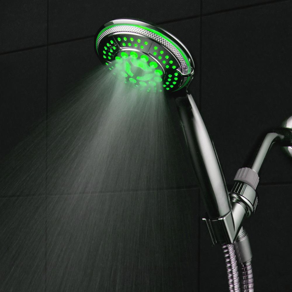 5-Spray Setting LED Handheld Shower in Chrome - Super Arbor