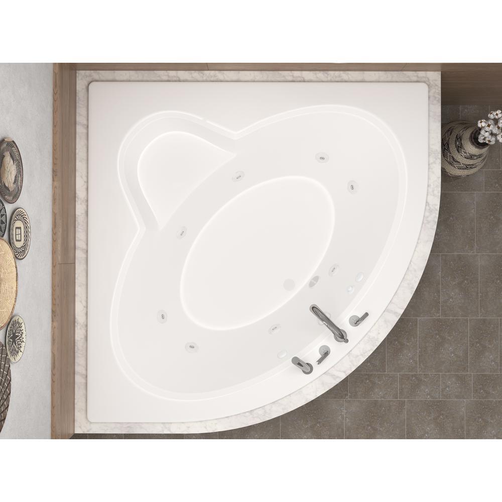 Jaspers 5 ft. Acrylic Corner Drop-in Whirlpool Bathtub in White - Super Arbor