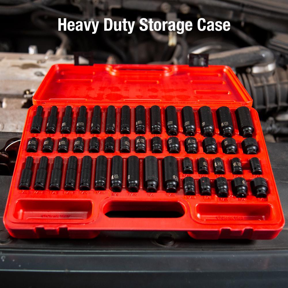1/4 in. Drive SAE and Metric Impact Socket Set (48-Piece) - Super Arbor