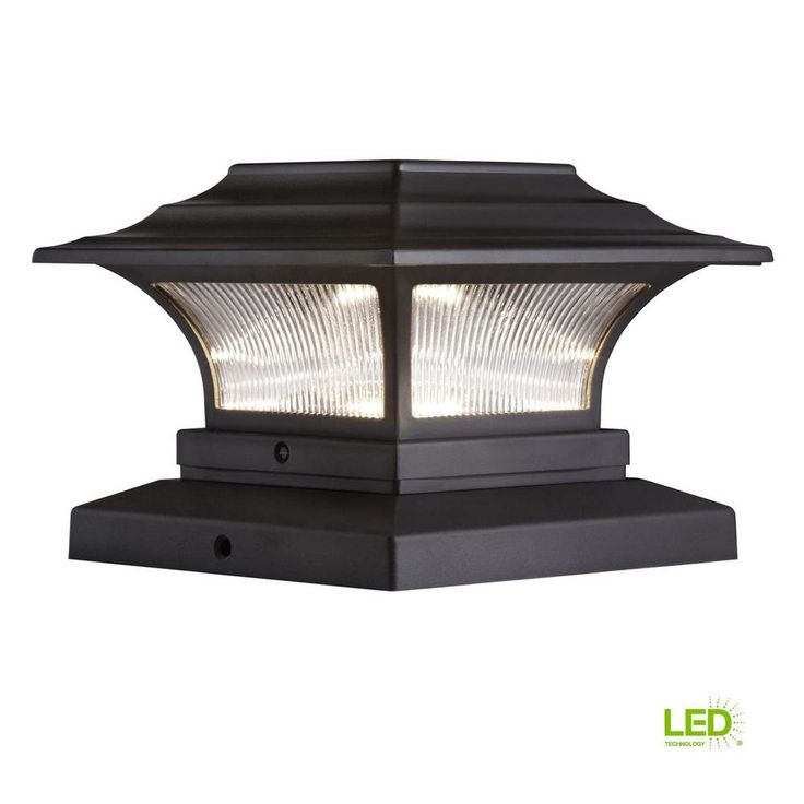 Solar 4 in. x 4 in. Bronze Outdoor Integrated LED Deck Post Light with 6 in. x 6 in. Adapter (2-Pack)