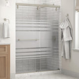 Lyndall 60 in. x 71-1/2 in. Frameless Mod Soft-Close Sliding Shower Door in Matte Black with 1/4 in. (6 mm) Clear Glass - Super Arbor