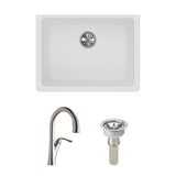 Quartz Classic Undermount Composite 33 in. Single Bowl Kitchen Sink in Black - Super Arbor