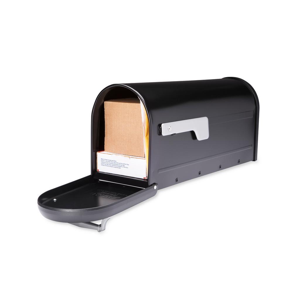 Chadwick Nickel Accents Black Post Mount Mailbox - Super Arbor