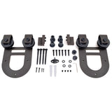 72 in. Antique Bronze Rustic Horseshoe Barn Style Sliding Door Track and Hardware Set - Super Arbor