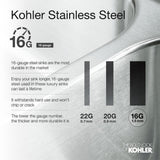 Strive Undermount Stainless Steel 29 in. Single Bowl Kitchen Sink Kit with Sink Rack - Super Arbor