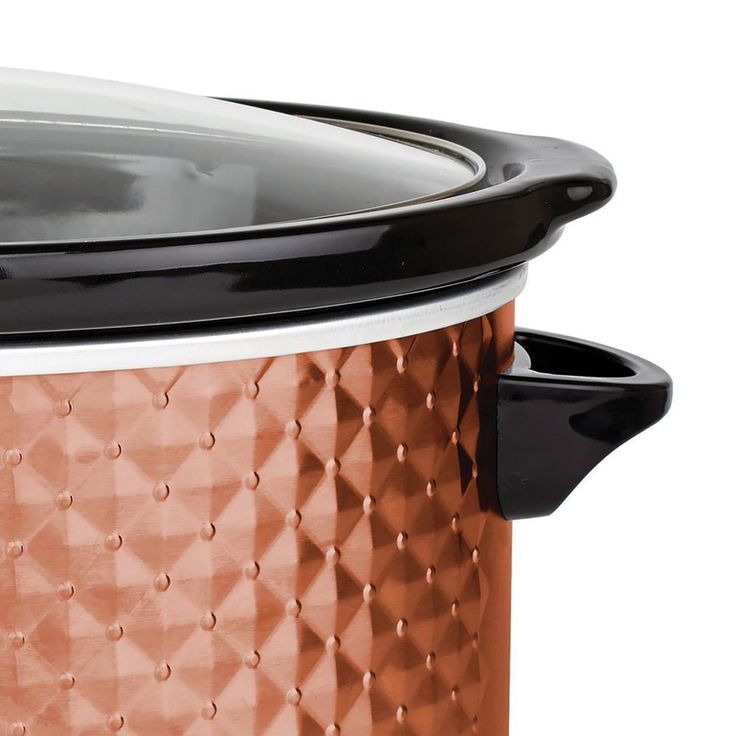 Diamond 7 Qt. Copper Slow Cooker with Tempered Glass Lid