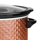 Diamond 7 Qt. Copper Slow Cooker with Tempered Glass Lid
