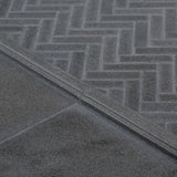 Jeffrey Court Basalt Herringbone Gray 11 in. x 10 in. x 8 mm Honed Basalt Mosaic Wall/Floor Tile
