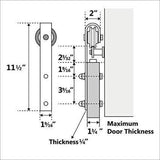 36 in x 84 in Z Series DIY Dark Walnut Finished Knotty Pine Wood Sliding Barn Door Slab with Hardware Kit - Super Arbor