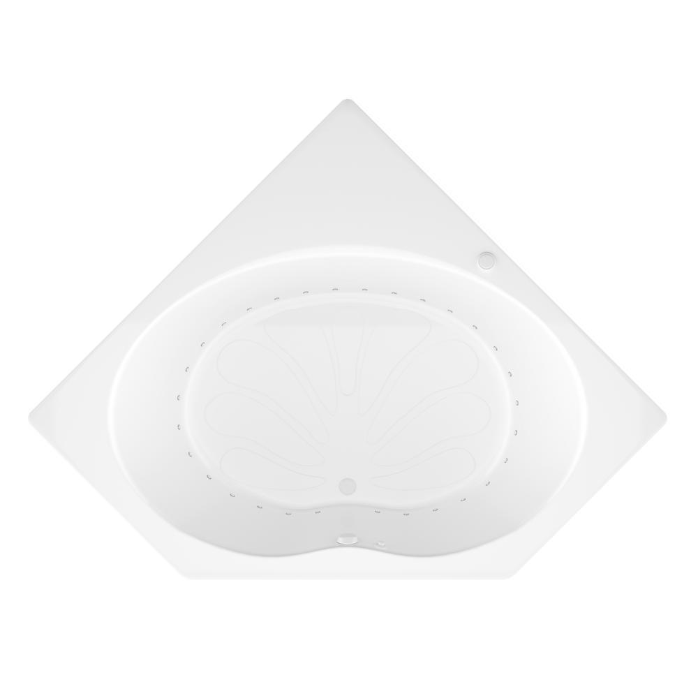 Carnelian 5 ft. Center Drain Air Bath Tub in White - Super Arbor