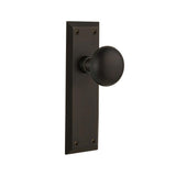 New York Plate 2-3/8 in. Backset Oil-Rubbed Bronze Privacy Bed/Bath New York Door Knob - Super Arbor