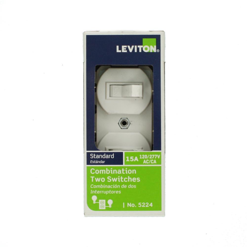 15 Amp Tamper-Resistant Combination Switch and Outlet, White - Super Arbor