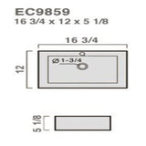 Elanti Wall-Mounted Rectangle Bathroom Sink in White