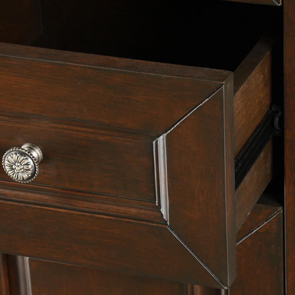 Andover 18 in. W x 65 in. H x 16 in. D Bathroom Linen Storage Tower Cabinet in Dark Cherry