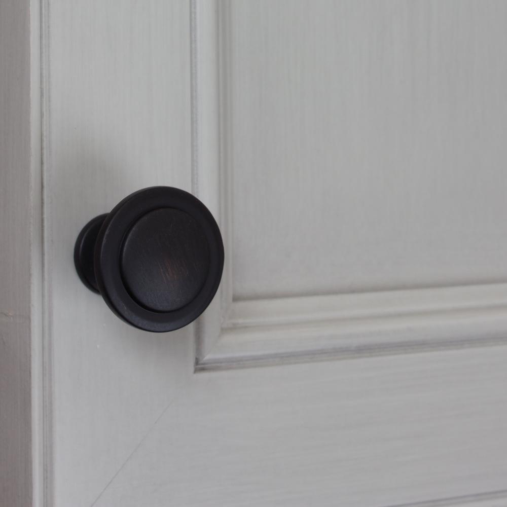 1-1/4 in. Dia Oil Rubbed Bronze Classic Round Ring Cabinet Knobs (10-Pack) - Super Arbor