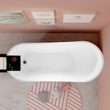 Clermont 59 in. Acrylic Freestanding Flatbottom Bathtub in White - Super Arbor