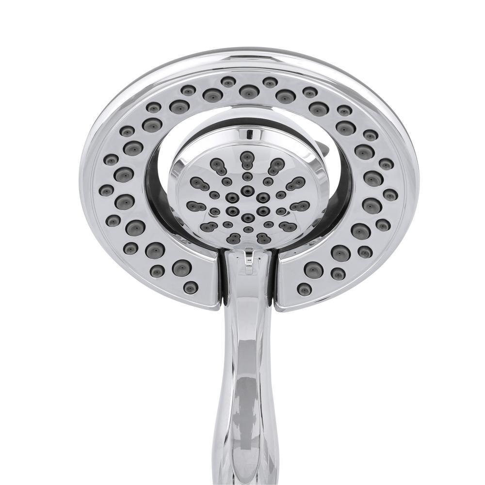 In2ition Two-in-One 4-Spray 6.1 in. Dual Wall Mount Fixed and Handheld Shower Head in Chrome - Super Arbor