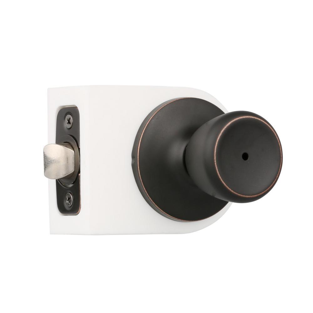 Terrace Oil Rubbed Bronze Privacy Bed/Bath Door Knob with Universal 6-Way Latch (6-Pack) - Super Arbor