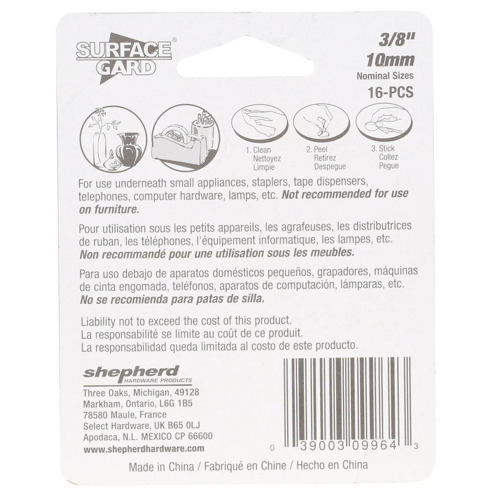 3/8 in. Self-Adhesive Vinyl Surface Pads (16 per Pack) - Super Arbor