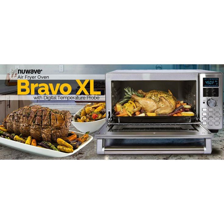 Bravo XL 1800 W 4-Slice Stainless Steel Toaster Oven and Air Fryer