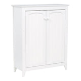 28-1/2 in. W x 36 in. H x 12-1/2 in. D Wood Bathroom Linen Storage Floor Cabinet in White - Super Arbor