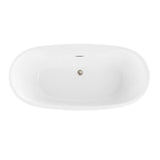 Jewel 60 in. Acrylic Double Backrest Flatbottom Non-Whirlpool Bathtub in White - Super Arbor