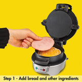 600 W Silver Non-Stick Breakfast Sandwich Maker