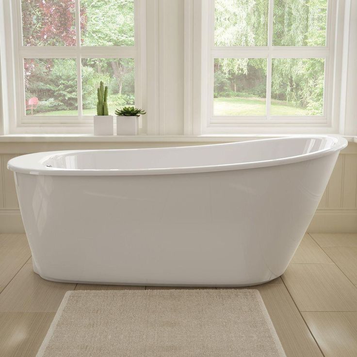 Sax 60 in. Fiberglass Reversible Drain Non-Whirlpool Flatbottom Freestanding Bathtub in White