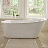 Sax 60 in. Fiberglass Reversible Drain Non-Whirlpool Flatbottom Freestanding Bathtub in White
