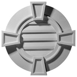 30 in. x 30 in. Round Primed Polyurethane Paintable Gable Louver Vent - Super Arbor