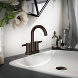 Jacuzzi Duncan Matte Black 2-Handle 4-in Centerset WaterSense Bathroom Sink Faucet with Drain and Deck Plate