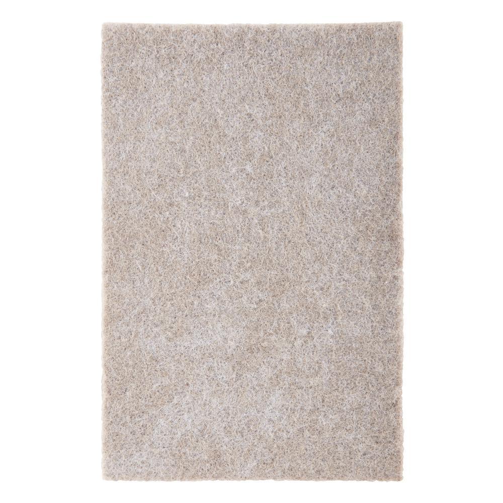 Scotch 4 in. x 6 in. Beige Rectangle Surface Protection Felt Floor Pads (2-Pack) - Super Arbor