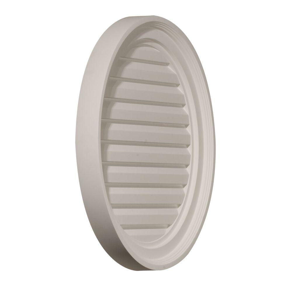 22 in. x 22 in. Round Primed PolyUrethane Paintable Gable Louver Vent - Super Arbor