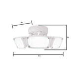 FHS White Outdoor Integrated Triple Head LED Flood Light with Selectable CCT (3000K, 4000K or 5000K), Switch Controlled