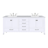 Eviva Frontier 84"W x 22"D Dark Gray Double Sink Bathroom Vanity with White Cultured Marble Countertop and Undermount Porcelain Sinks