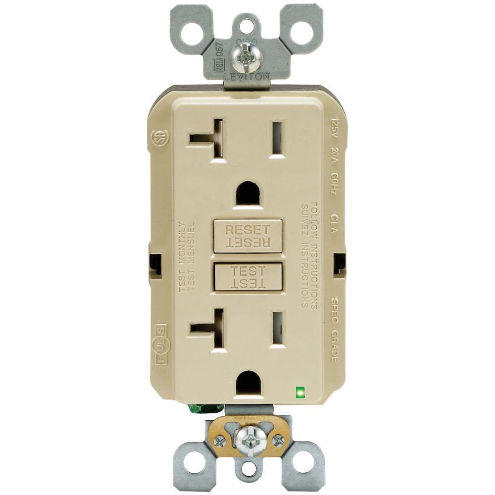 20 Amp 125-Volt Duplex SmarTest Self-Test Tamper Resistant GFCI Outlet, Black - Super Arbor