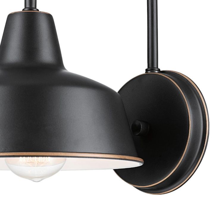 Delancey 1-Light Oil Rubbed Bronze and White Outdoor/Indoor Wall Lantern Sconce