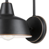 Delancey 1-Light Oil Rubbed Bronze and White Outdoor/Indoor Wall Lantern Sconce